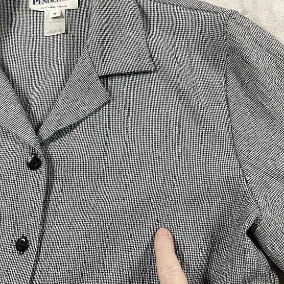 Pendleton Womens 2 pc Vintage Twin Set Tank and‎ Blazer Lightweight Houndstooth - Picture 2 of 11